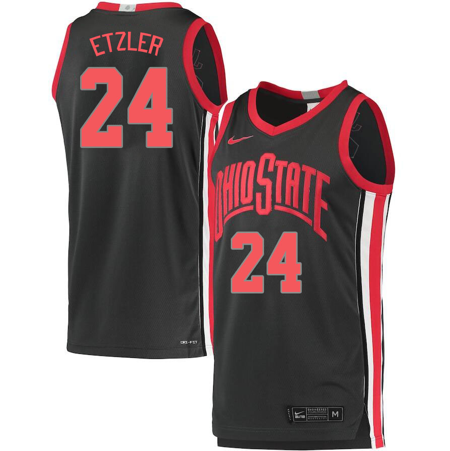 Ohio State Buckeyes #24 Kalen Etzler College Basketball Jerseys Stitched Sale-Charcoal